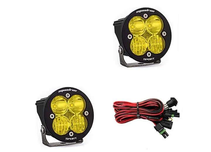 Baja Designs - Baja Designs Squadron - R Sport Black LED Auxiliary Light Pod Pair (Amber - Driving Combo)
