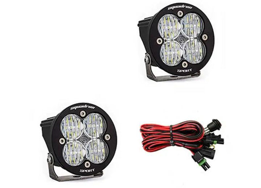 Baja Designs - Baja Designs Squadron - R Sport Black LED Auxiliary Light Pod Pair (Clear - Wide Cornering)