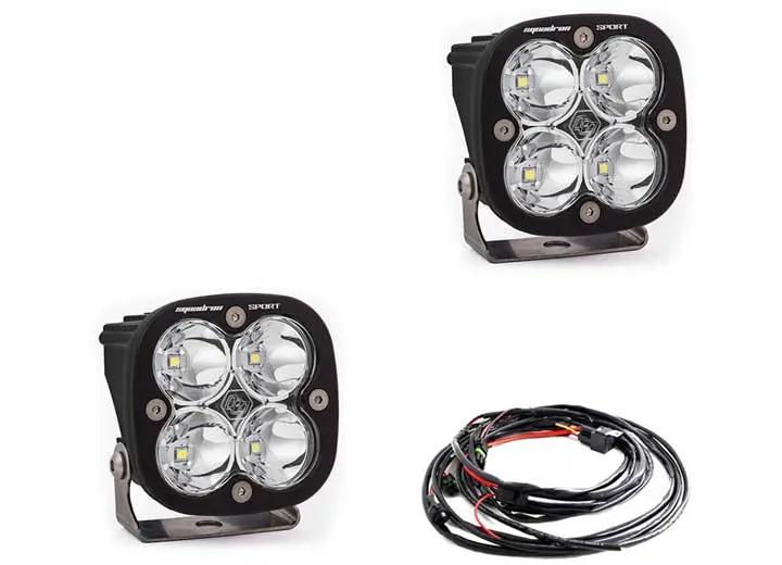 Baja Designs - Baja Designs Squadron Sport Black LED Auxiliary Light Pod Pair (Spot Pattern, Clear)