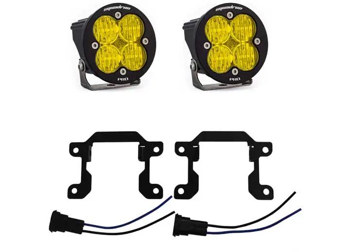 Baja Designs - Baja Designs Squadron Sport Fog Pocket Light Kit - Amber (Wide Cornering, 2019 - 2022 Ram 2500/3500 Big Horn)