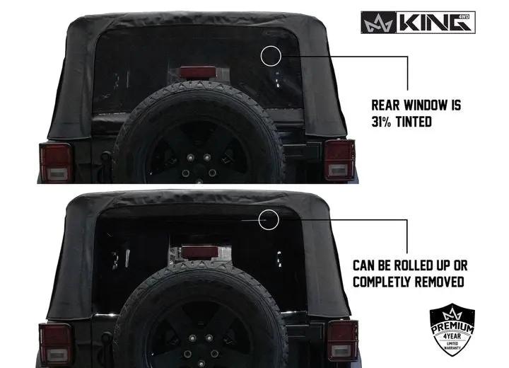 Overland Vehicle Systems / Up Down Air - Black Diamond Replacement Soft Top for 2010 - 2018 Jeep Wrangler JK 2 Door