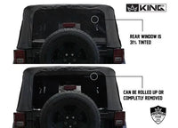 Overland Vehicle Systems / Up Down Air - Black Diamond Replacement Soft Top for 2010 - 2018 Jeep Wrangler JK 2 Door