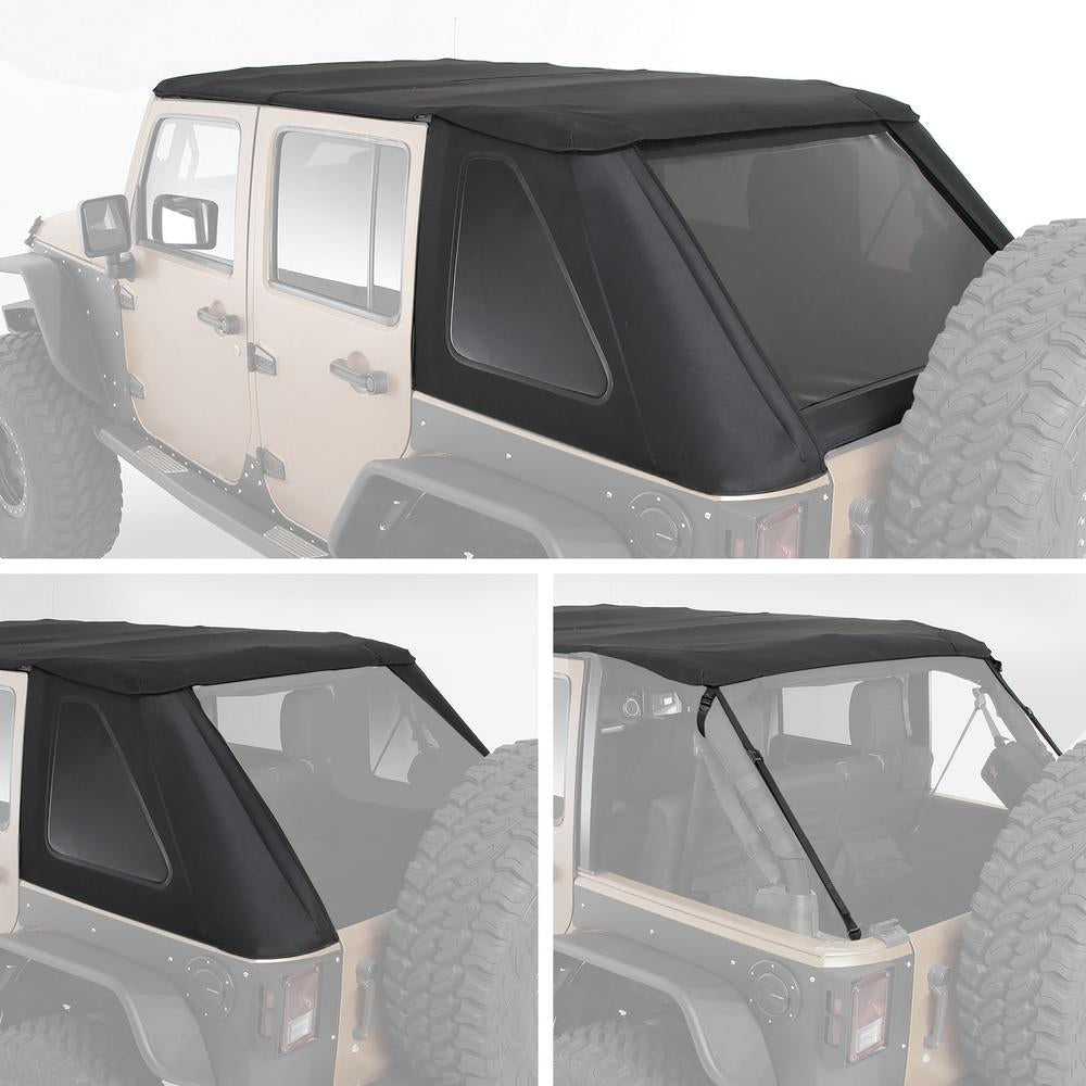 Smittybilt -Bowless Combo Top Kit w/ Tinted Windows - Black Diamond (07-18 JKU)