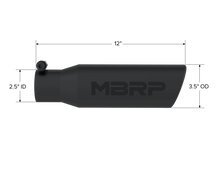 MBRP T5113BLK Tip. 3in. O.D. Angled Rolled End 2in. inlet 12in - view 2