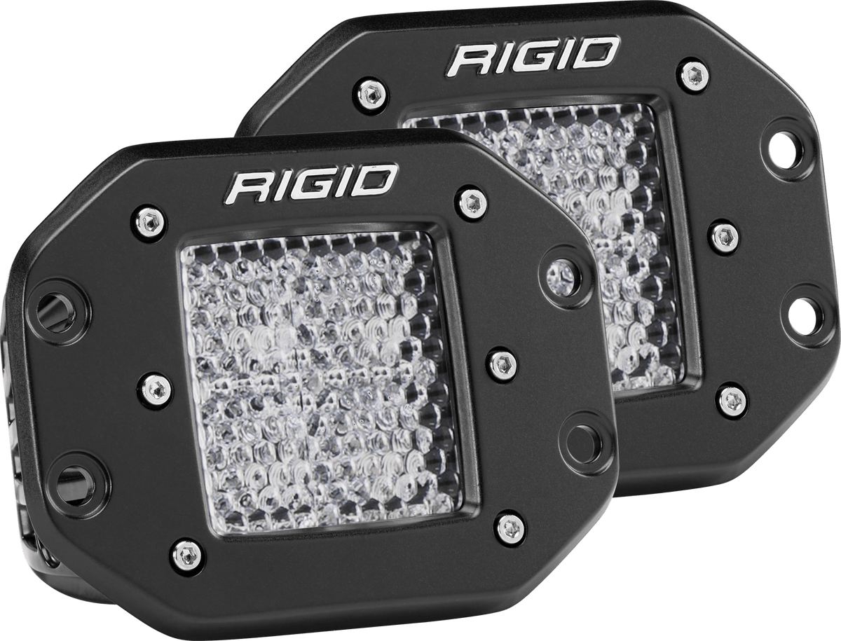 RIGID Industries - D - Series PRO LED Light, Diffused Lens, Flush Mount, Pair
