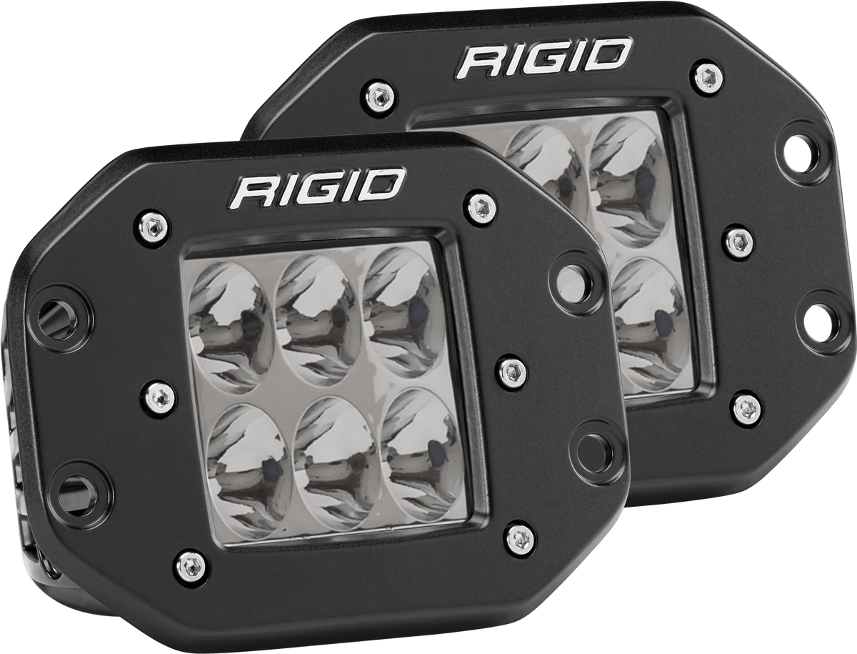 RIGID Industries - D - Series PRO LED Light, Driving Optic, Flush Mount, Black Housing, Pair