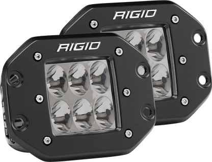 RIGID Industries - D - Series PRO LED Light, Driving Optic, Flush Mount, Black Housing, Pair