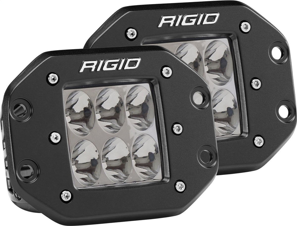 RIGID Industries - D - Series PRO LED Light, Driving Optic, Flush Mount, Black Housing, Pair
