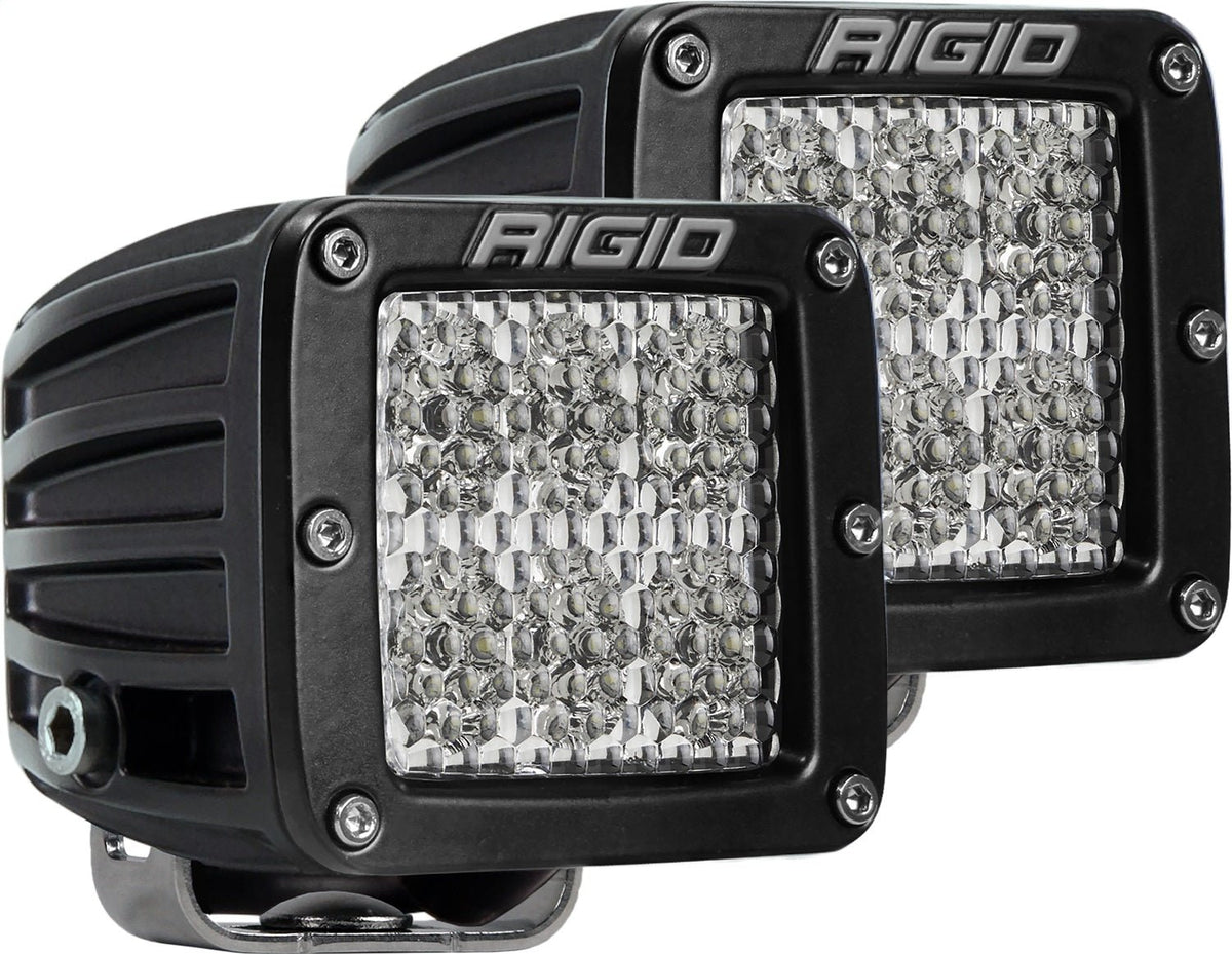 RIGID Industries - D - Series PRO LED Light, Flood Diffused, Surface Mount, Black Housing, Pair