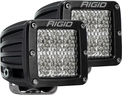 RIGID Industries - D - Series PRO LED Light, Flood Diffused, Surface Mount, Black Housing, Pair