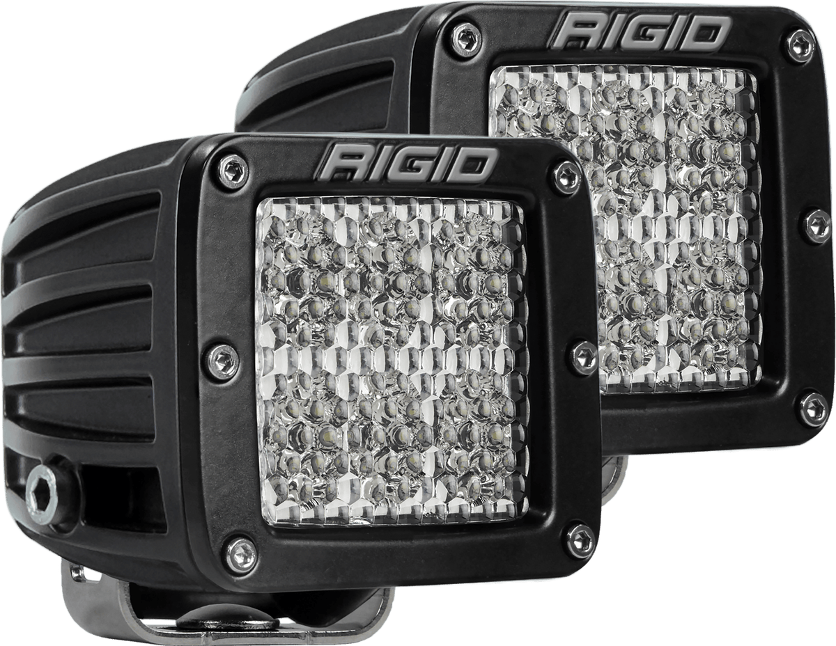 RIGID Industries - D - Series PRO LED Light, Flood Diffused, Surface Mount, Black Housing, Pair