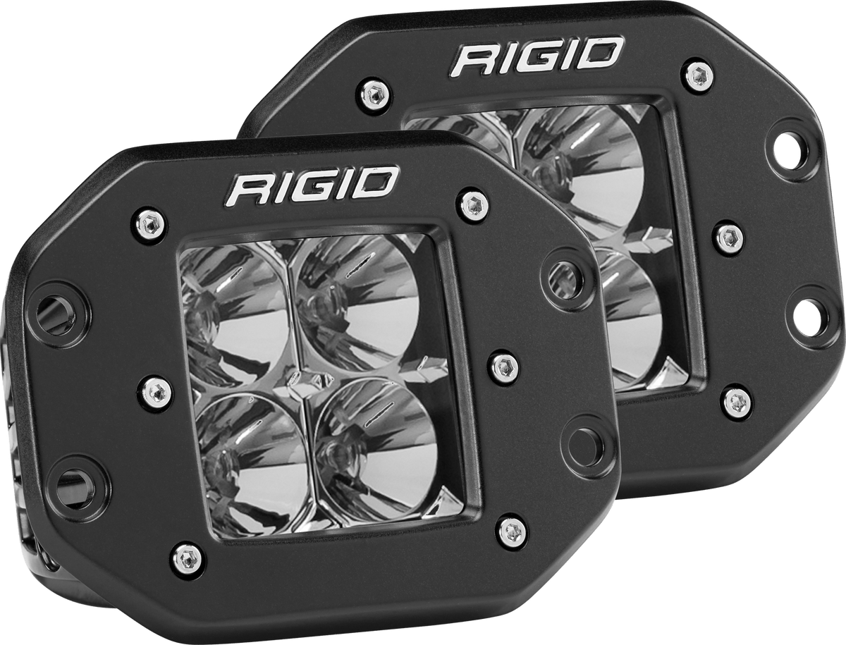 RIGID Industries - D - Series PRO LED Light, Flood Optic, Flush Mount, Pair