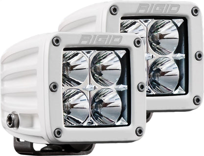 RIGID Industries - D - Series PRO LED Light, Flood Optic, Surface Mount, White Housing, Pair