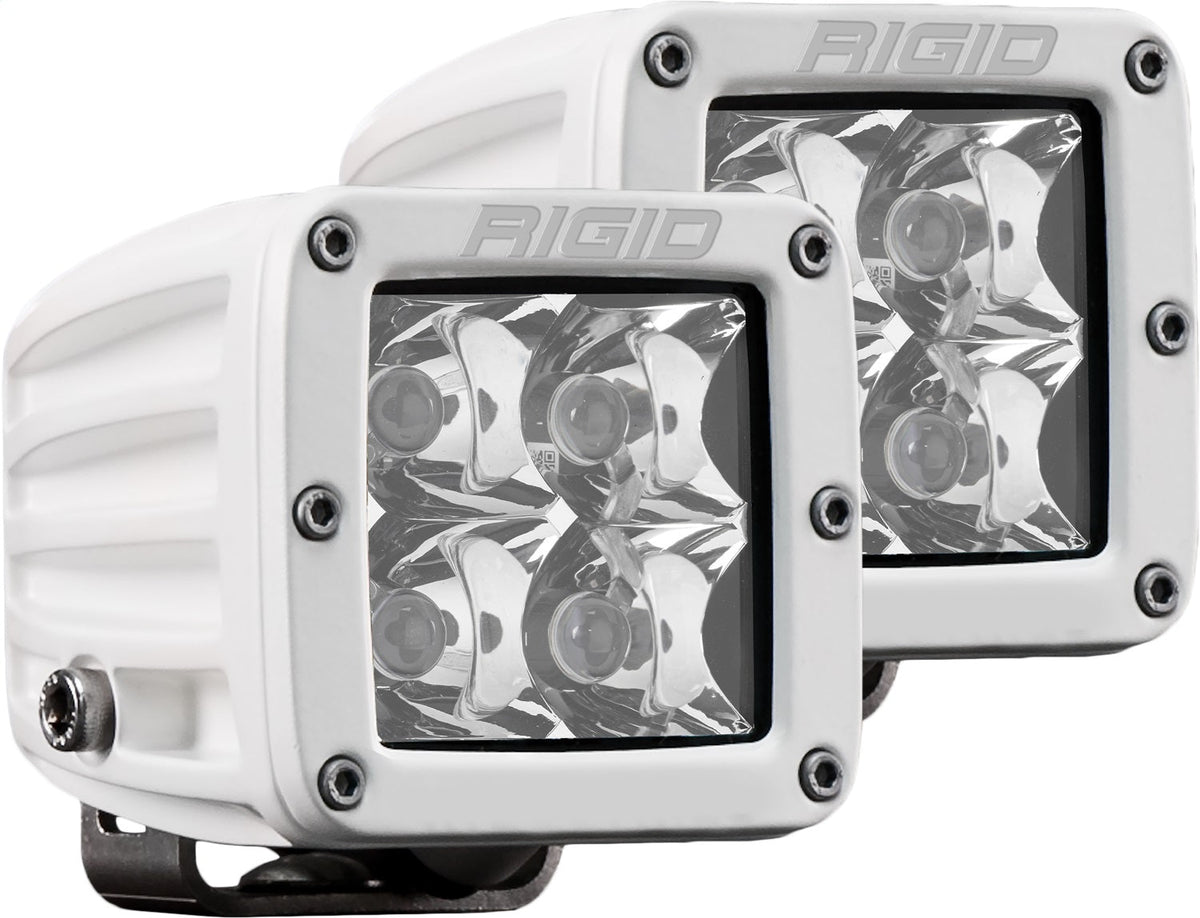 RIGID Industries - D - Series PRO LED Light, Spot Optic, Surface Mount, White Housing, Pair