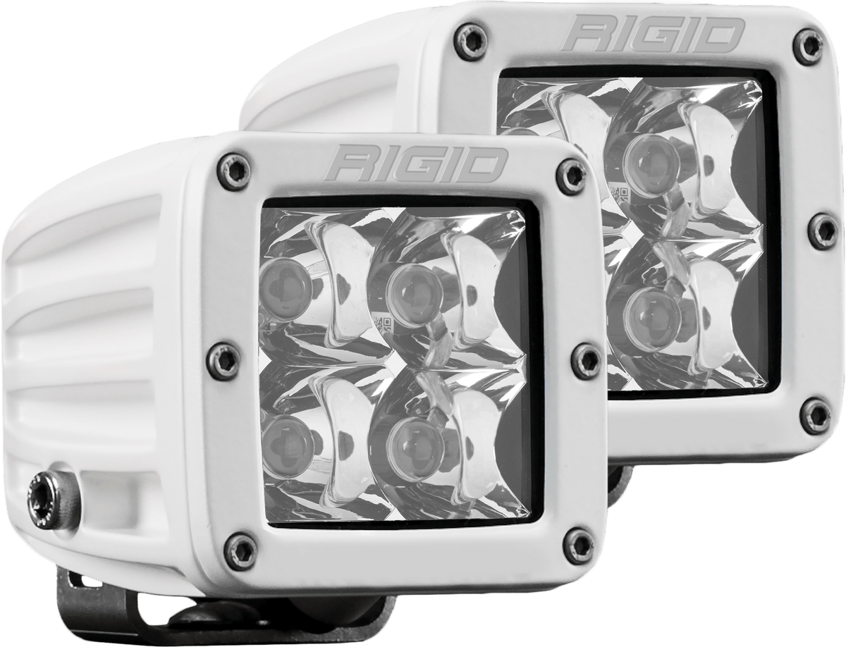 RIGID Industries - D - Series PRO LED Light, Spot Optic, Surface Mount, White Housing, Pair