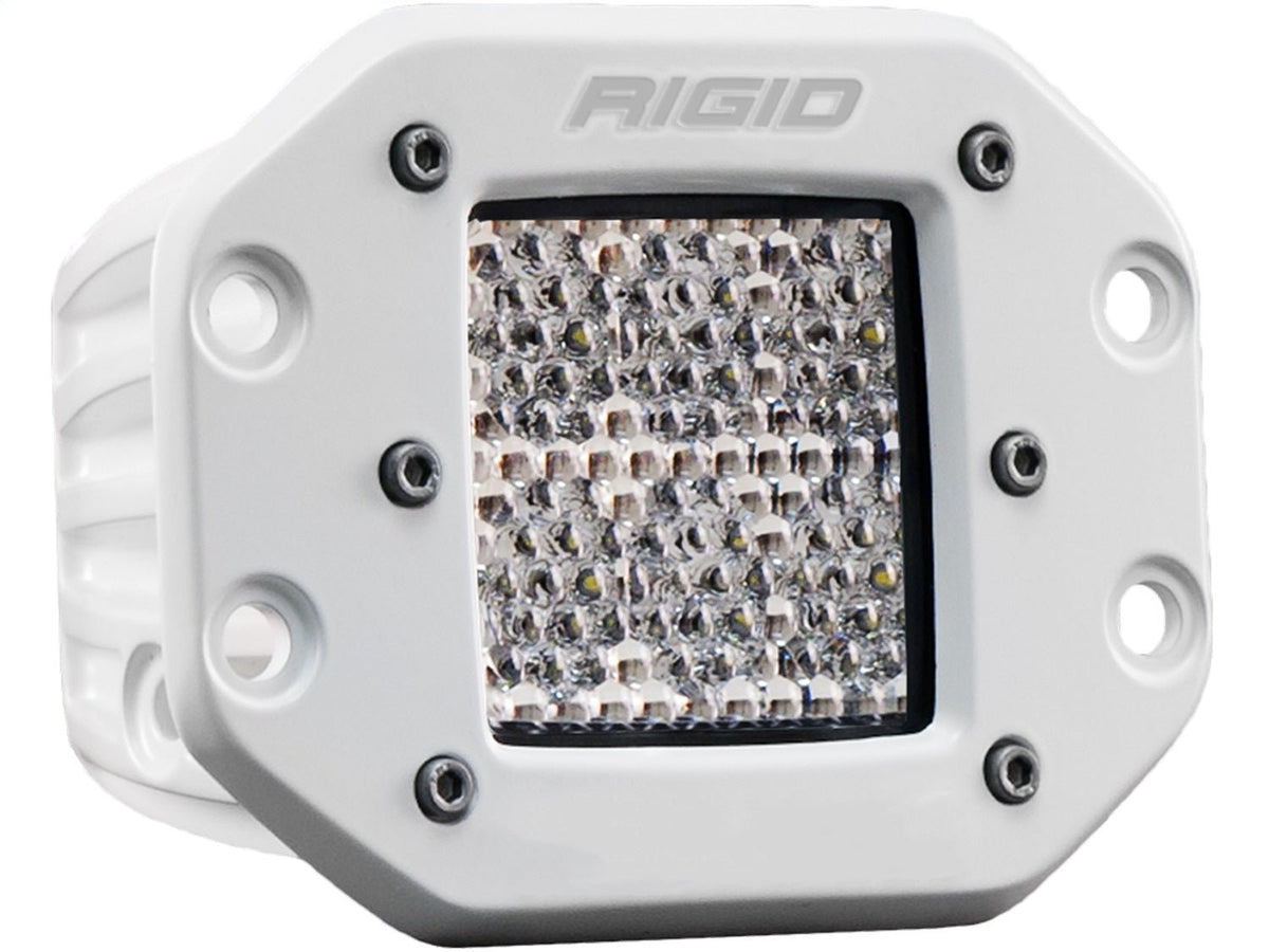 RIGID Industries - D - Series PRO Light, Flood Diffused, Flush Mount, White Housing, Single
