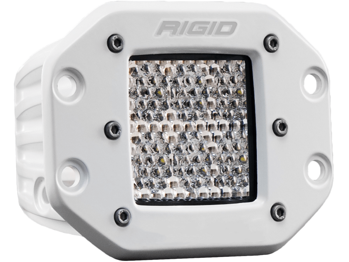 RIGID Industries - D - Series PRO Light, Flood Diffused, Flush Mount, White Housing, Single