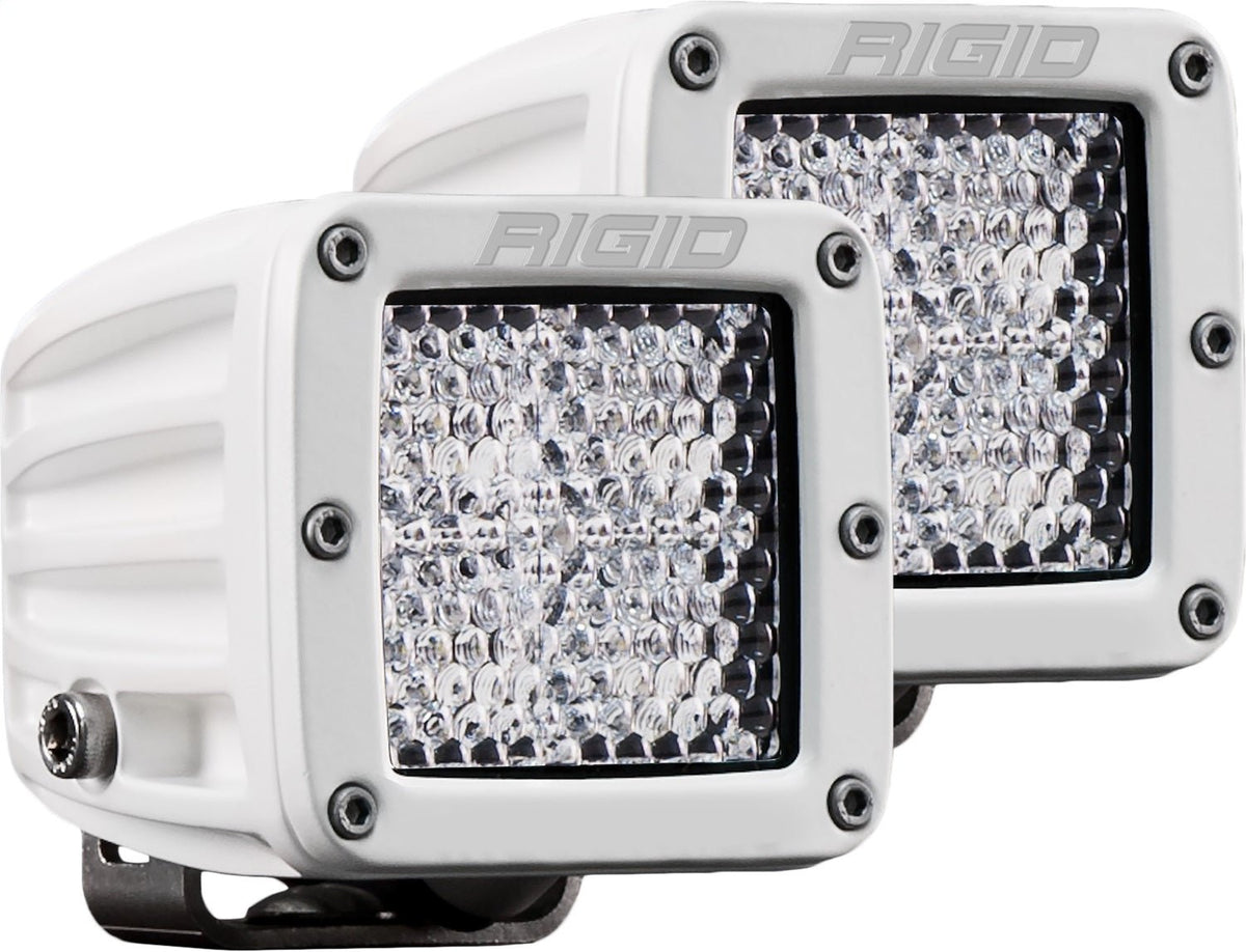 RIGID Industries - D - Series PRO Light, Flood Diffused, Surface Mount, White Housing, Pair