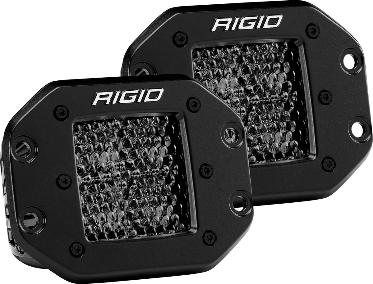 RIGID Industries - D - Series PRO Midnight Edition, Spot Diffused, Flush Mount, Pair