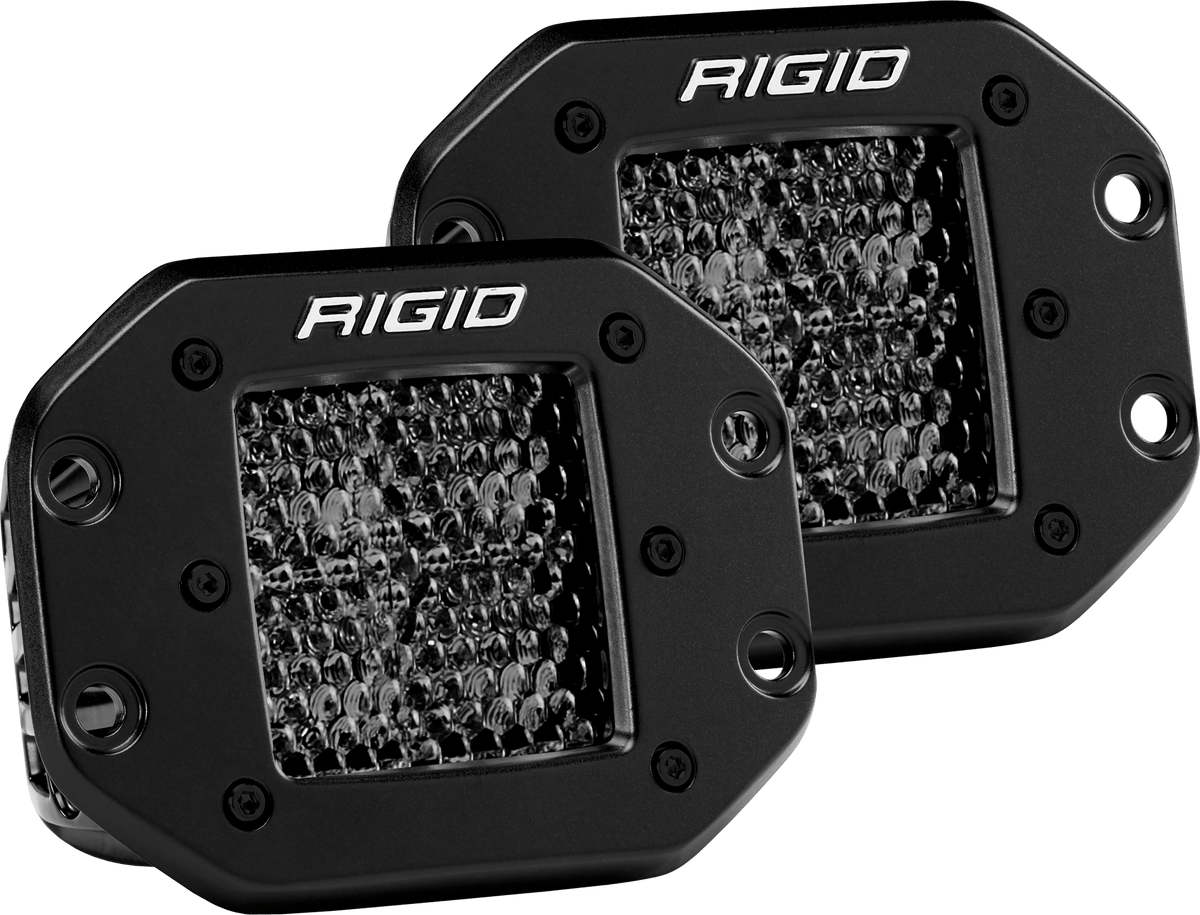 RIGID Industries - D - Series PRO Midnight Edition, Spot Diffused, Flush Mount, Pair