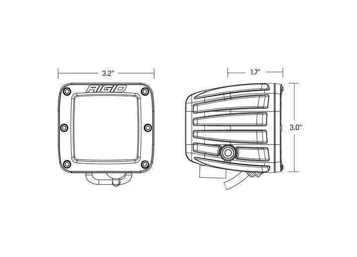 Amber PRO Lens D-Series Spot Lights – 3168 Lumens, Surface Mount Pair by Rigid Industries