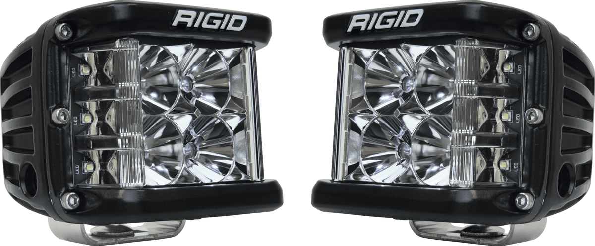 RIGID Industries - D - SS PRO Side Shooter, Flood Optic, Surface Mount, Black Housing, Pair