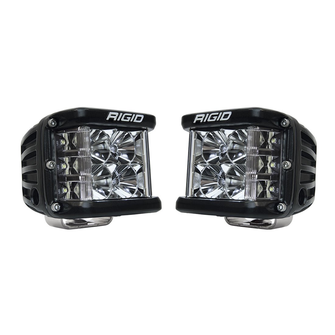 RIGID Industries - D - SS PRO Side Shooter, Flood Optic, Surface Mount, Black Housing, Pair