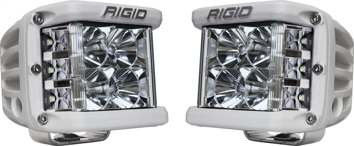 RIGID Industries - D - SS PRO Side Shooter, Flood Optic, Surface Mount, White Housing, Pair