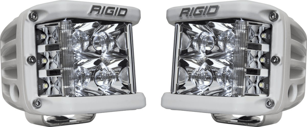RIGID Industries - D - SS PRO Side Shooter, Spot Optic, Surface Mount, White Housing, Pair
