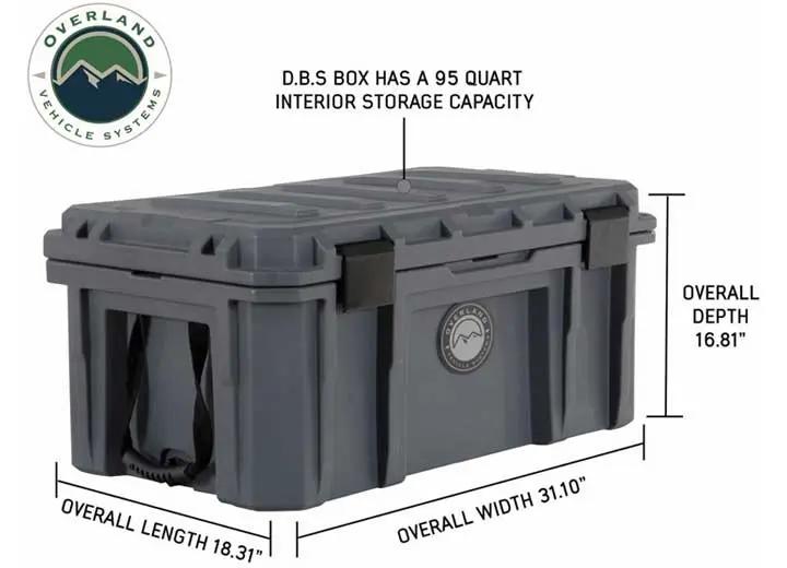 Overland Vehicle Systems / Up Down Air - D.B.S. 95 QT Dark Grey Wheeled Dry Box with Drain Plug & Bottle Opener