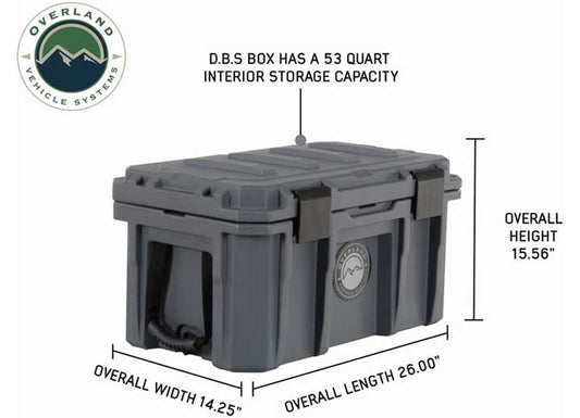 D.B.S. Dark Grey 53 QT Wheeled Dry Box with Drain and Integrated Bottle Opener