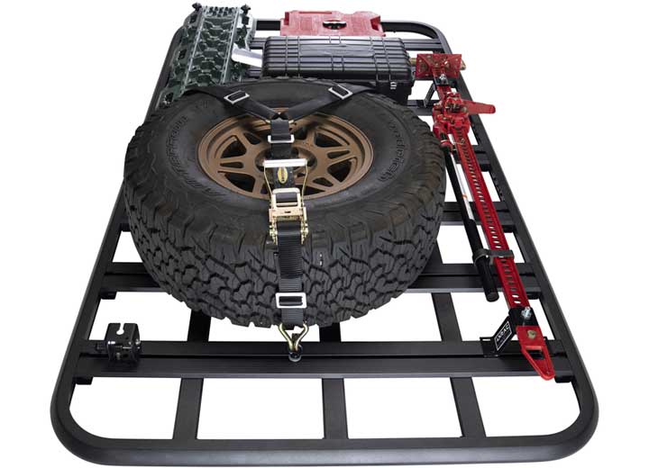 DEFENDER PLATFORM ROOF  RACK 94 X 50 X 2IN SIDES; BLACK POWDER COAT