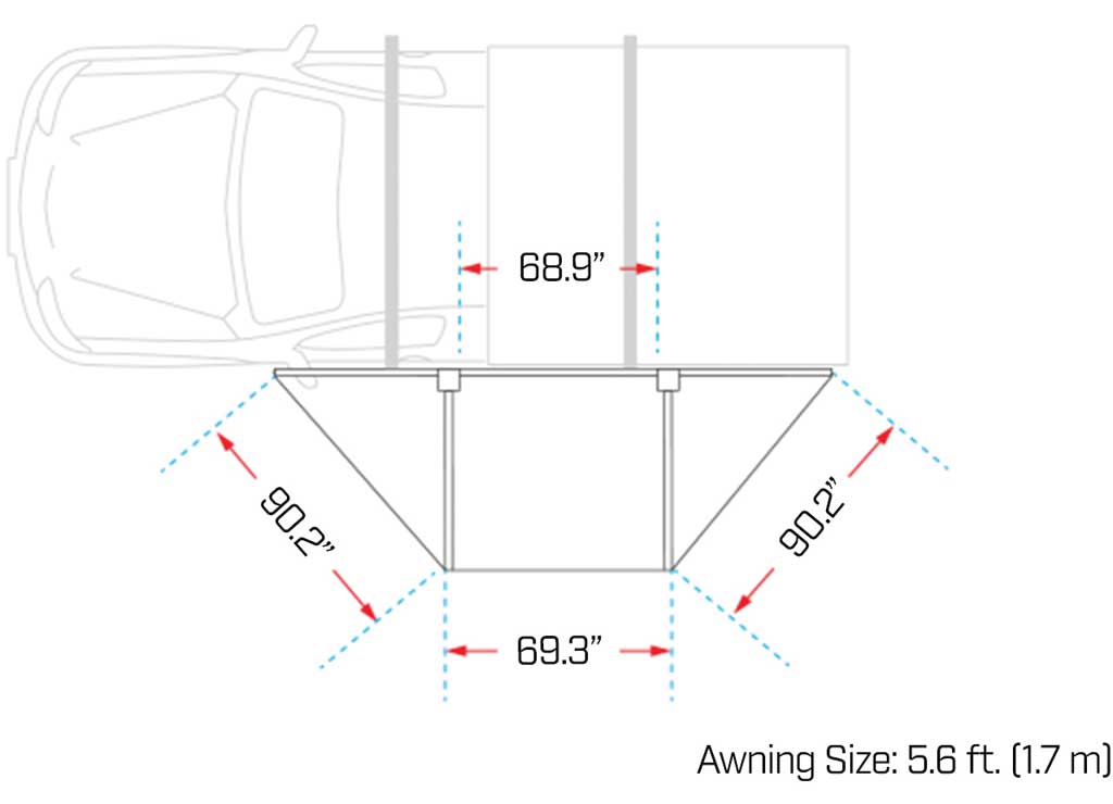 Ironman 4x4 - DELTAWING 6.5FT FREESTANDING AWNING WITH 180 - DEGREE VIEW, LED LIGHTING, WATER - RESISTANT, UV50 PROTECTION KIT