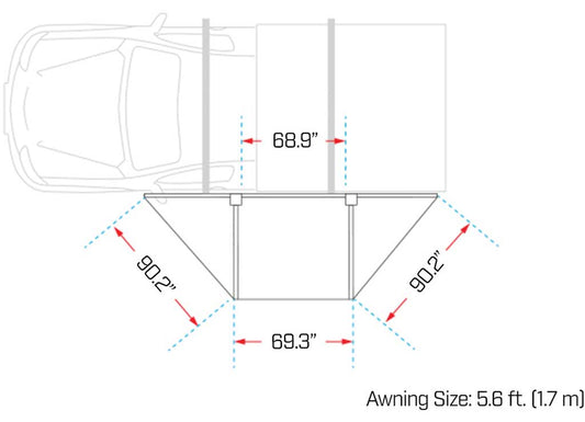 Ironman 4x4 - DELTAWING 6.5FT FREESTANDING AWNING WITH 180 - DEGREE VIEW, LED LIGHTING, WATER - RESISTANT, UV50 PROTECTION KIT