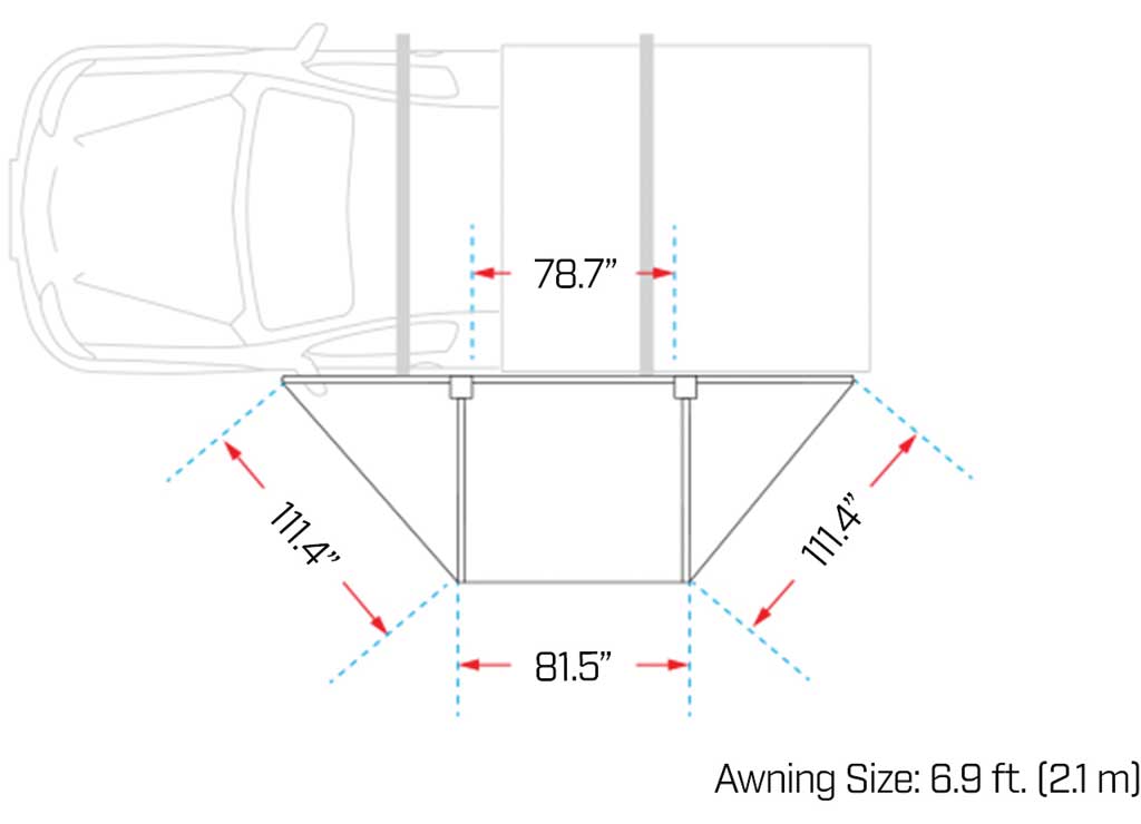 Ironman 4x4 - DELTAWING 6.5FT FREESTANDING AWNING WITH 180 - DEGREE VIEW, LED LIGHTING, WATER - RESISTANT, UV50 PROTECTION KIT