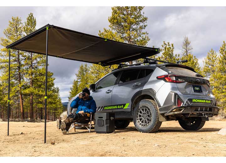 DELTAWING 8FT INSTANT AWNING WITH LED LIGHT KIT - BLACKOUT FABRIC, WATERPROOF, UV50 PROTECTION