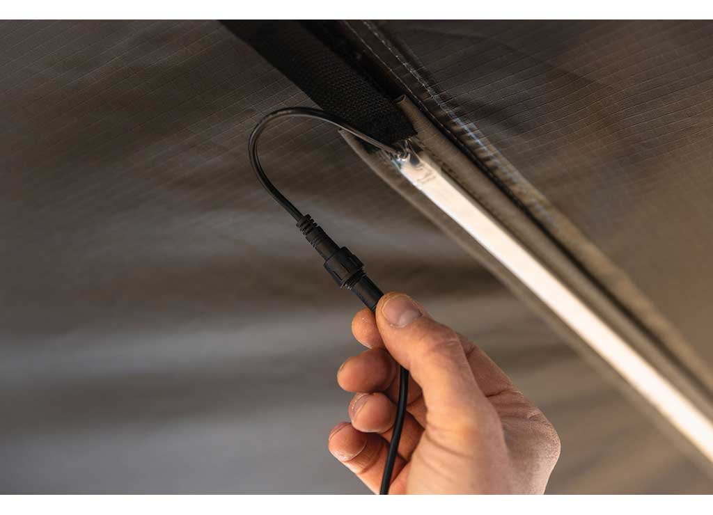 DELTAWING 8FT INSTANT AWNING WITH LED LIGHT KIT - BLACKOUT FABRIC, WATERPROOF, UV50 PROTECTION