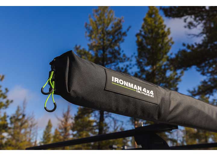 DELTAWING 8FT INSTANT AWNING WITH LED LIGHT KIT - BLACKOUT FABRIC, WATERPROOF, UV50 PROTECTION