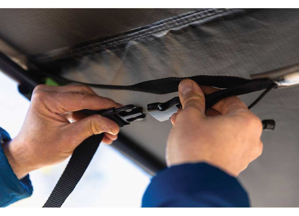 DELTAWING 8FT INSTANT AWNING WITH LED LIGHT KIT - BLACKOUT FABRIC, WATERPROOF, UV50 PROTECTION