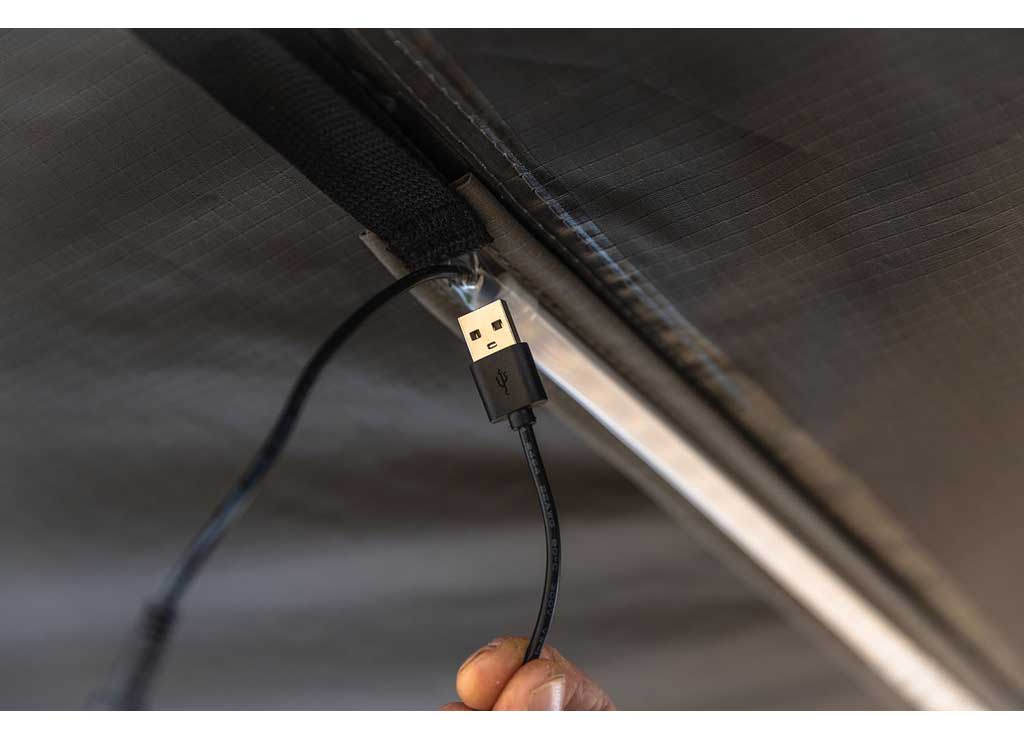 DELTAWING 8FT INSTANT AWNING WITH LED LIGHT KIT - BLACKOUT FABRIC, WATERPROOF, UV50 PROTECTION