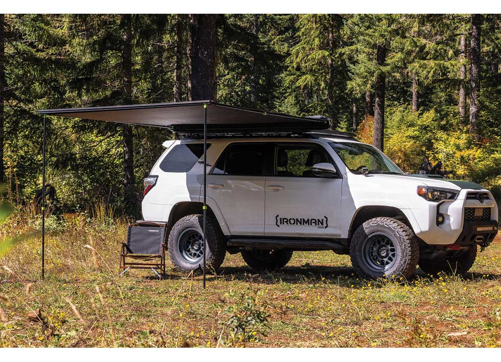 DELTAWING 8FT INSTANT AWNING WITH LED LIGHT KIT - BLACKOUT FABRIC, WATERPROOF, UV50 PROTECTION