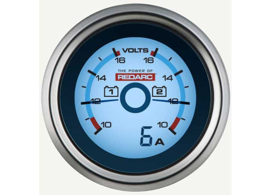 DUAL BATTERY VOLTAGE GAUGE with 2-Way Monitoring Display