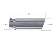 MBRP T5125 Tip. 6in. O.D.. Angled Rolled End. 5in. inlet 18in - view 2