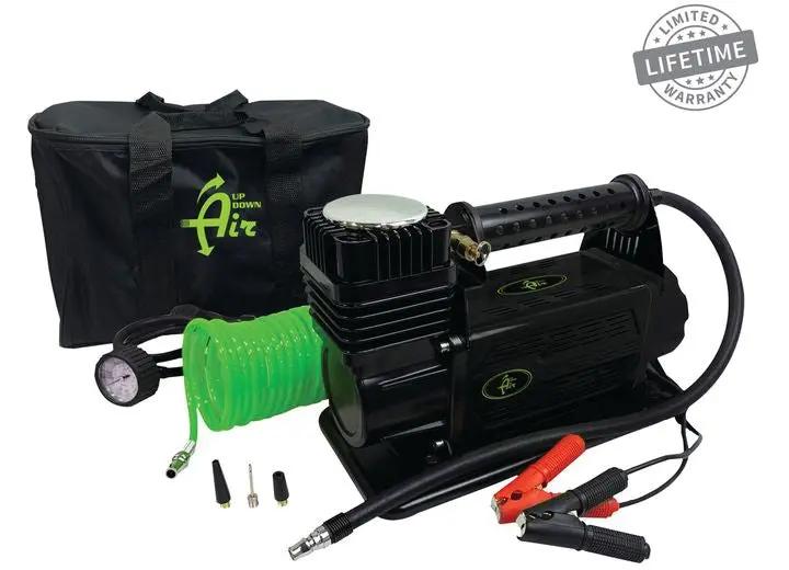 Overland Vehicle Systems / Up Down Air - EGOI 5.6 CFM AIR COMPRESSOR KIT with Storage Bag, Hose & Universal Attachments