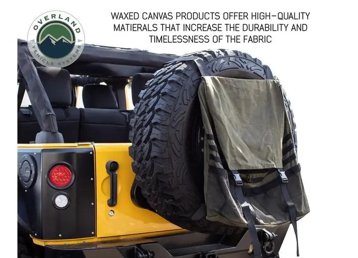 Overland Vehicle Systems / Up Down Air - GIANT WAXED CANVAS TIRE MOUNTED TRASH BAG HOLDER