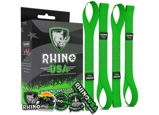 GREEN SOFT LOOP MOTORCYCLE TIE-DOWN STRAPS 1.7IN X 17IN (SET OF 4)