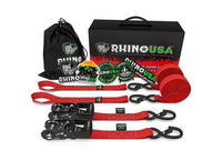 Heavy-Duty 1.6" x 8' Ratchet Tie-Down Straps - 2 Pack in Red