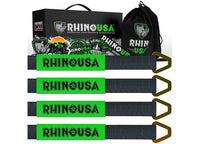 Rhino USA - Heavy - Duty 2" x 38" Axle Tie - Down Straps - 4 - Pack for Secure Cargo Transport