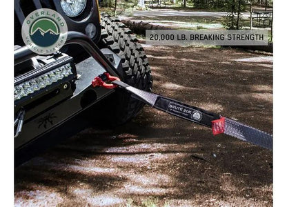 Overland Vehicle Systems / Up Down Air - Heavy - Duty 20,000 LB Tow Strap - 2" x 30' with Storage Bag and Reinforced Ends