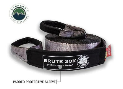Overland Vehicle Systems / Up Down Air - Heavy - Duty 20,000 LB Tow Strap - 2" x 30' with Storage Bag and Reinforced Ends